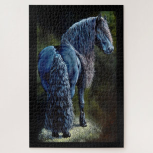 Quebra-cabeça Cavalo de garanhão frívio em holofote, pintura j