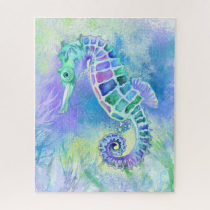 Quebra-cabeça Cavalo de mar - Vida submarina maravilhosa - Desen