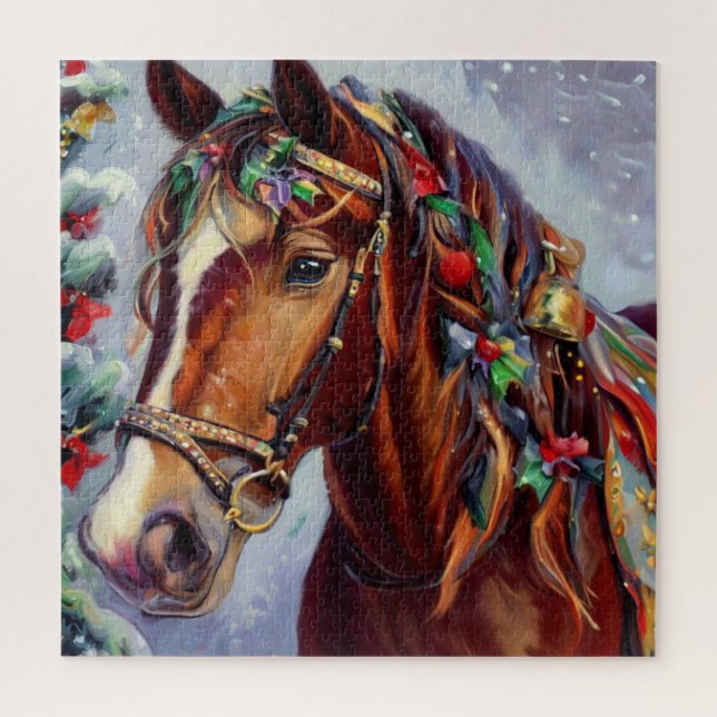 Quebra-cabeça Cavalo de Natal (2) (Vertical)