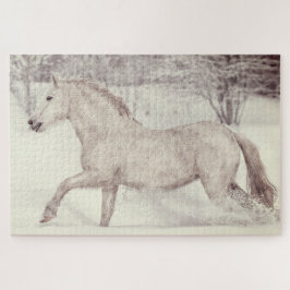 Quebra-cabeça Cavalo de Natal Neve