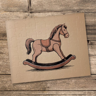 Quebra-cabeça Cavalo de Pedra - Brinquedos de Madeira