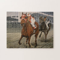 Cavalo de raça pura ganha corrida
