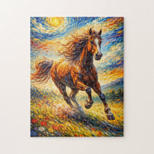 Quebra-cabeça Cavalo Dourado do Vento