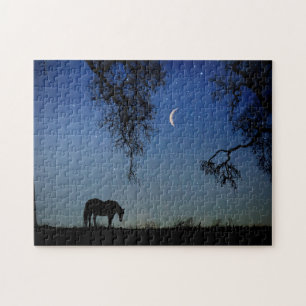 Quebra-cabeça Cavalo e Lua Starry Night