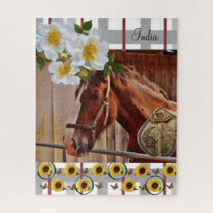 Quebra-cabeça Cavalo Floral