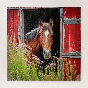 Quebra-cabeça Cavalo Na Porta Do Barn
