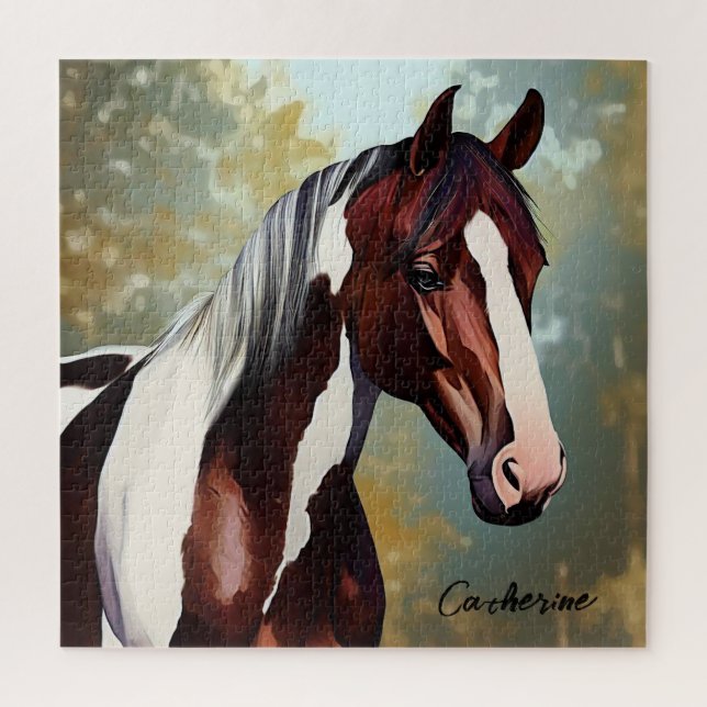 Quebra-cabeça Cavalo Pintado Lindo (Vertical)