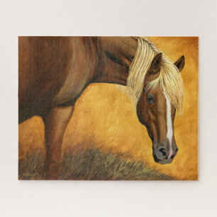 Quebra-cabeça Cavalo Trimestre Com Ouro De Mané, Pintura Acrílic