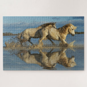 Quebra-cabeça Cavalos Camargue e Reflexo, Sul da França