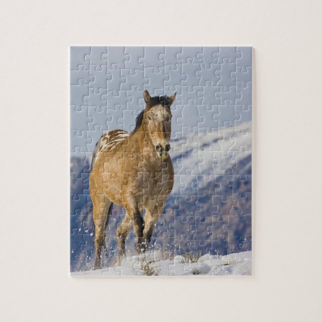 Quebra-cabeça Cavalos Correndo na Neve (Vertical)