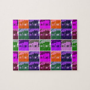 Quebra-cabeça Cavalos de Pop de Arte Multicolores