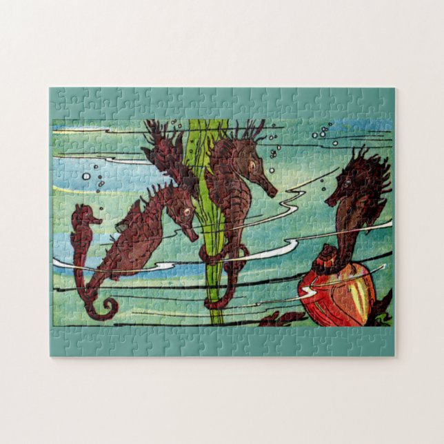 Quebra-cabeça cavalos marinhos (Horizontal)