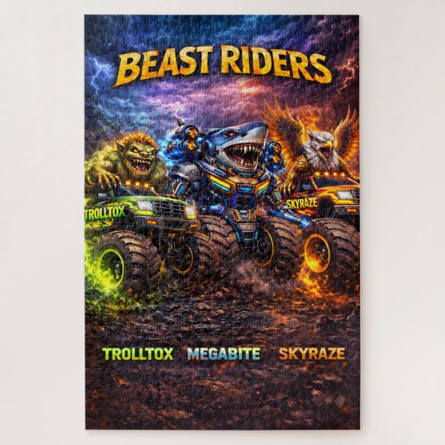 Quebra-cabeça Cavalos monster trucks o definitivo 1014 peças pre (Vertical)