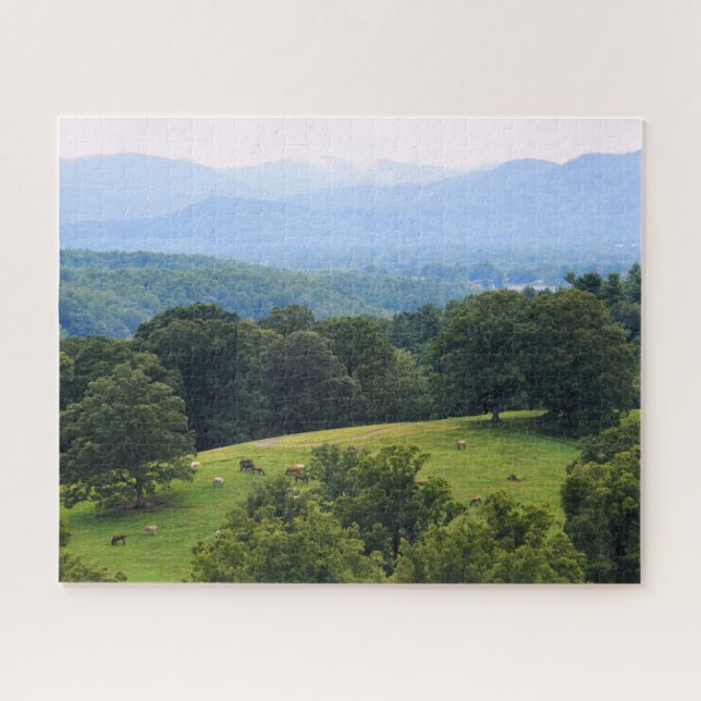 Quebra-cabeça Cavalos nas Montanhas Blue Ridge 16x20 polegadas (Horizontal)