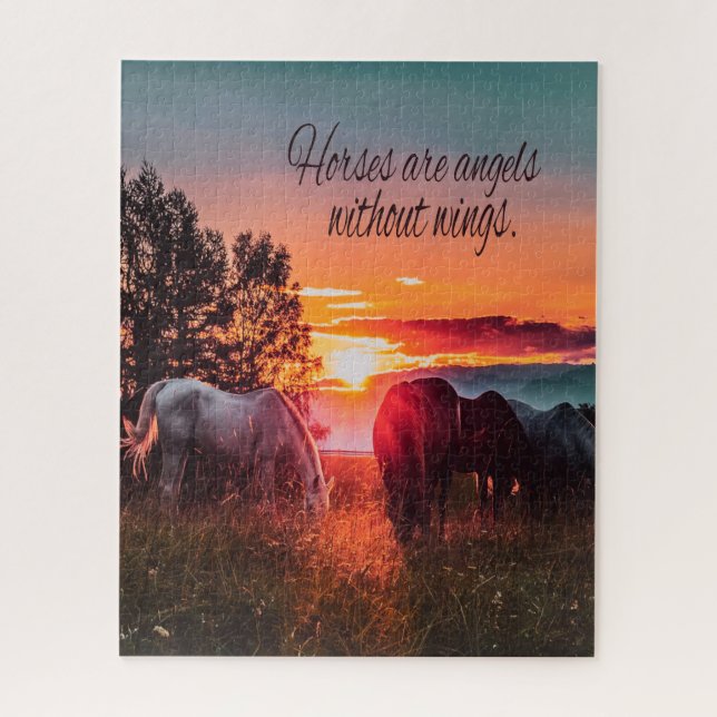 Quebra-cabeça Cavalos são anjos sem asas (Vertical)