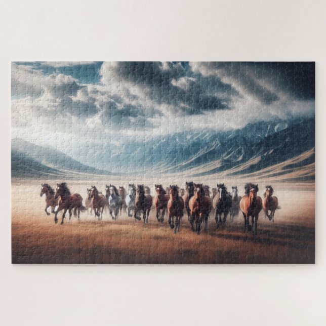 Quebra-cabeça Cavalos Selvagens, Cavalos Galopantes, Animais Maj (Horizontal)