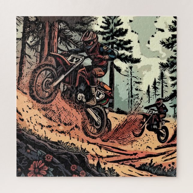 Quebra-cabeça Cavando a Terra - Pilotos de Bicicleta de Terra (Vertical)
