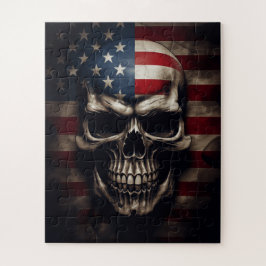 Quebra-cabeça Caveira da Bandeira Americana 