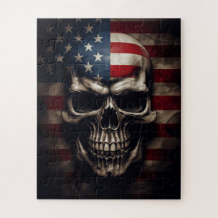 Quebra-cabeça Caveira da Bandeira Americana 