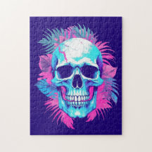 Caveira Floral no Estilo Vaporwave