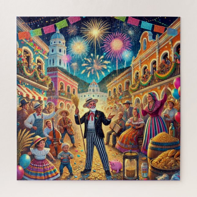 Quebra-cabeça Celebração de Ano Novo El Año Viejo (Vertical)
