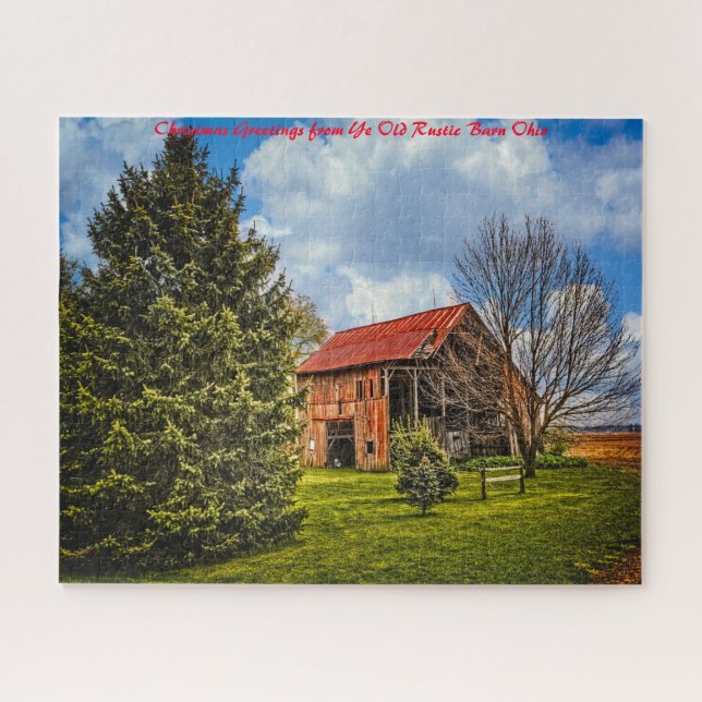Quebra-cabeça Celebrações de Natal no Celeiro Rústico de Ohio (Horizontal)