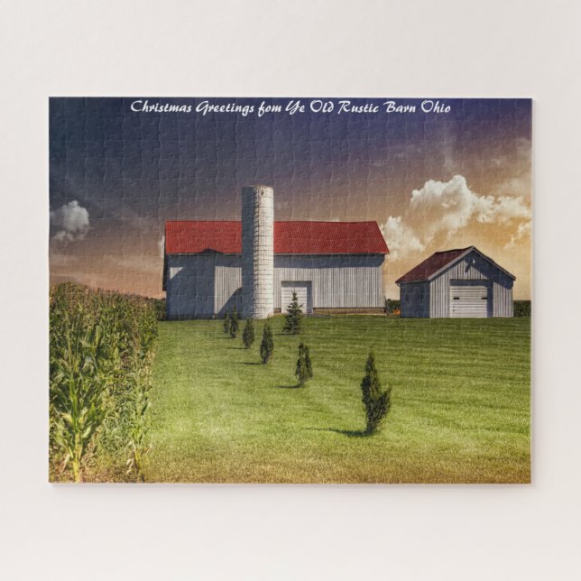 Quebra-cabeça Celebrações de Natal no Celeiro Rústico de Ohio (Horizontal)