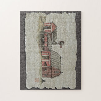 Quebra-cabeça Celeiro & moinho de vento vermelhos de Amish