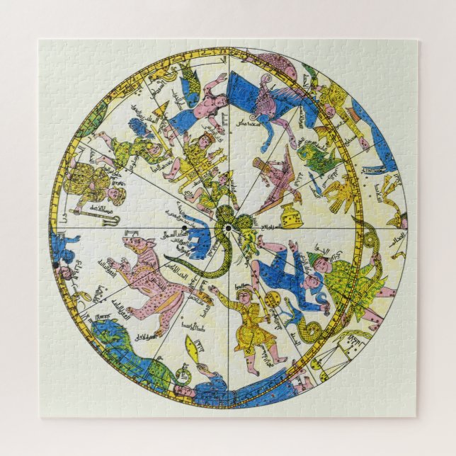 Quebra-cabeça Celeste Antigo, Esfera Árabe, Constelações (Horizontal)