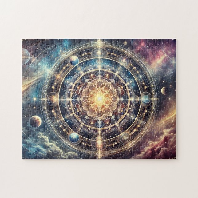 Quebra-cabeça Celestial Mandala Astrology Cosmic Zodiac Magic (Horizontal)