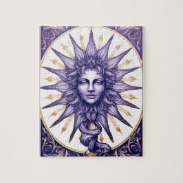 Quebra-cabeça Celestial Sun Goddess Purple & White Mystical