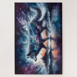 Quebra-cabeça Celestial Wolf Walking Through the Stars