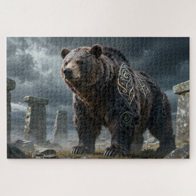 Quebra-cabeça Celtic Spirit Animal Bear Jigsaw Puzzle (Horizontal)