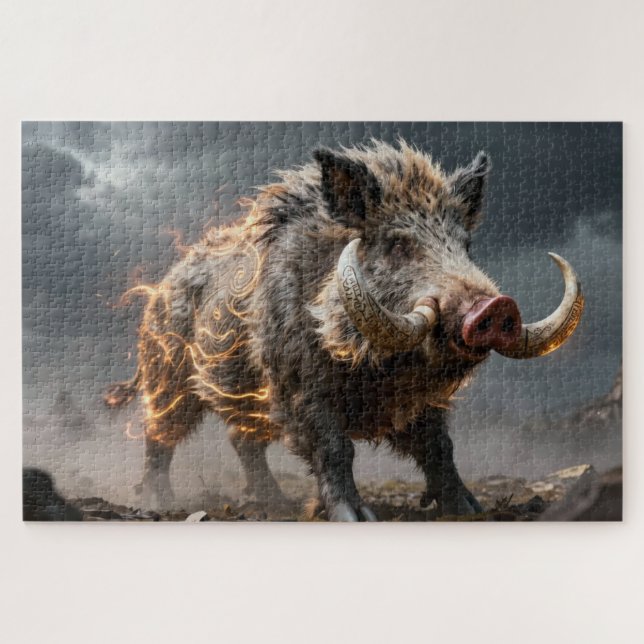Quebra-cabeça Celtic Spirit Animal Boar Jigsaw Puzzle (Horizontal)