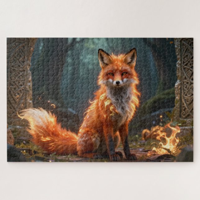 Quebra-cabeça Celtic Spirit Animal Fox Jigsaw Puzzle (Horizontal)