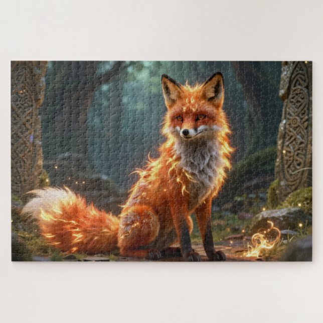 Quebra-cabeça Celtic Spirit Animal Fox Jigsaw Puzzle (Horizontal)
