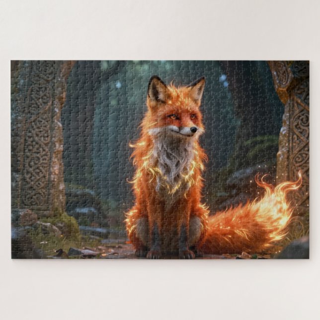 Quebra-cabeça Celtic Spirit Animal Fox Jigsaw Puzzle (Horizontal)