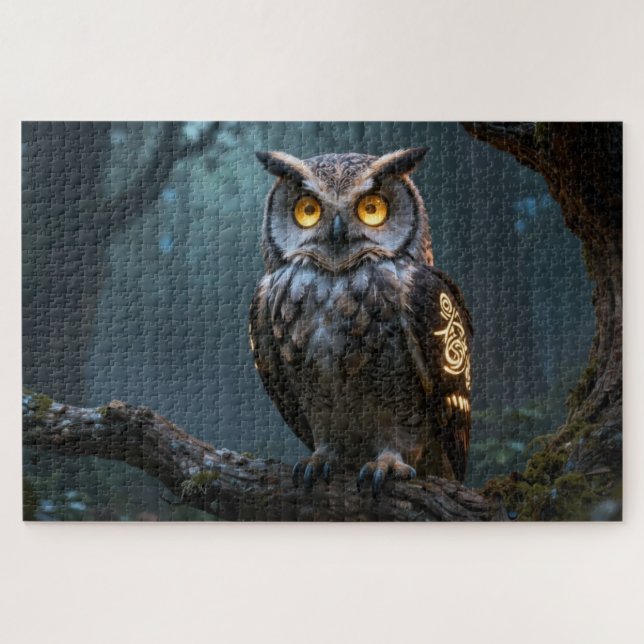 Quebra-cabeça Celtic Spirit Animal Owl Jigsaw Puzzle (Horizontal)
