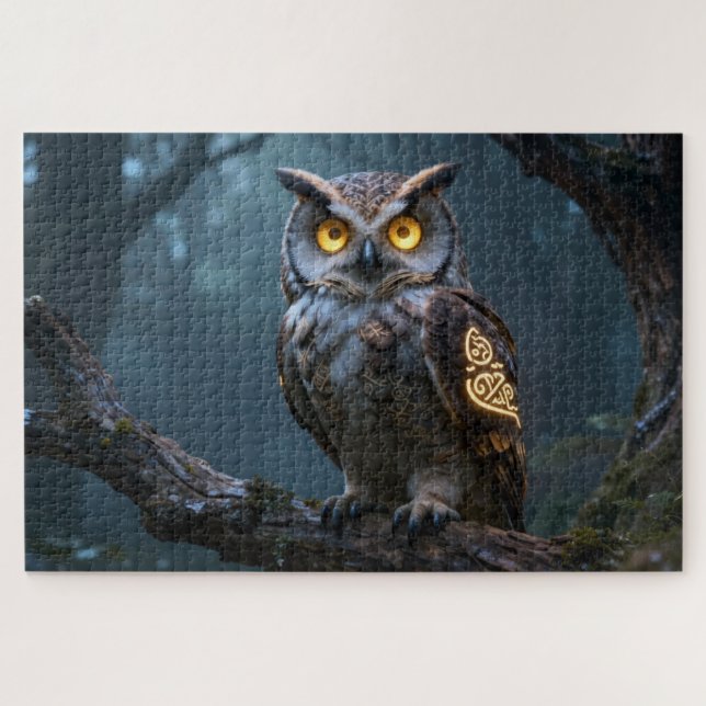 Quebra-cabeça Celtic Spirit Animal Owl Jigsaw Puzzle (Horizontal)