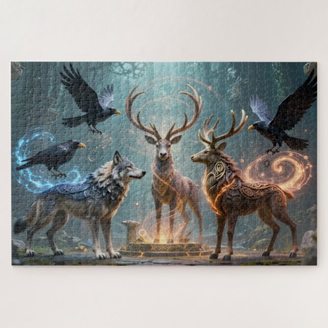Quebra-cabeça Celtic Spirit Animal Totem Jigsaw Puzzle (Horizontal)