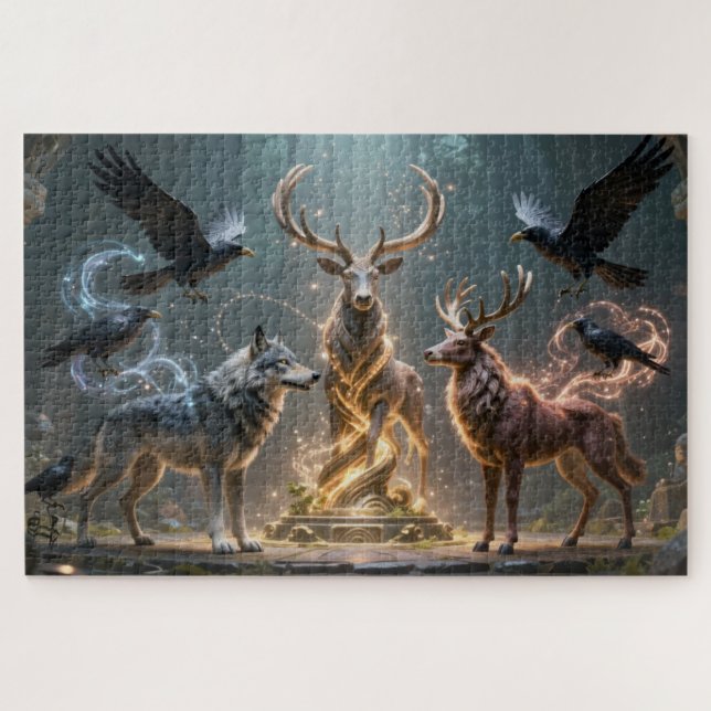 Quebra-cabeça Celtic Spirit Animal Totem Jigsaw Puzzle (Horizontal)