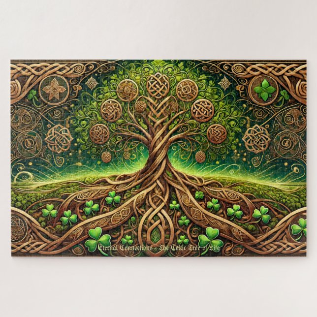 Quebra-cabeça Celtic Tree of Life, Intricate Knotwork Irish (Horizontal)