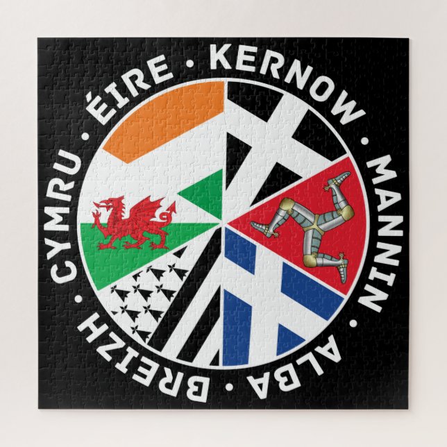 Quebra-cabeça Célticos das Nações Cymru Eire Alba Kernow Mannin (Vertical)