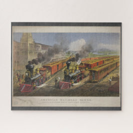 Quebra-cabeça Cena americana da estrada de ferro