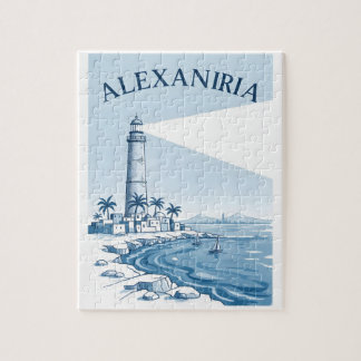 Quebra-cabeça Cena Costeira do Farol de Alexandria Viagem