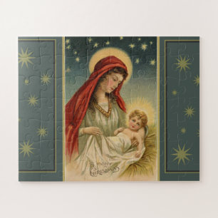 Quebra-cabeça Cena da natividade do natal vintage