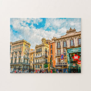 Quebra-cabeça Cena da rua de Barcelona