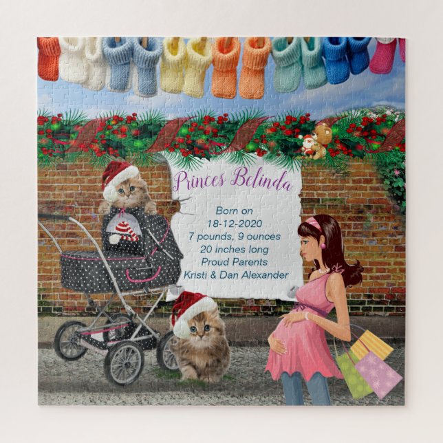 Quebra-cabeça Cena de Arte na Rua Polka-Dot de Natal (Vertical)