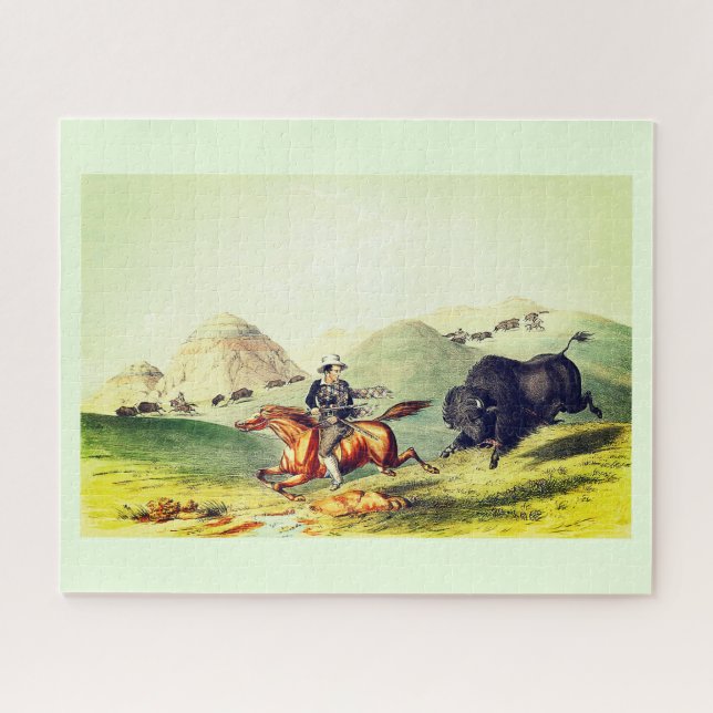 Quebra-cabeça Cena de caça Bison (Horizontal)