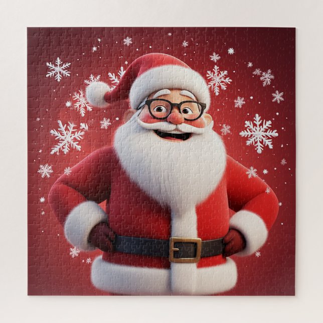 Quebra-cabeça Cena de Férias do Floco de Neve Santa para Diversã (Vertical)